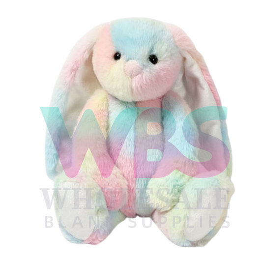🐰🌈 Rainbow Bunny Plush with Removable T-Shirt – 30cm