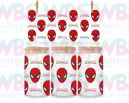 16oz UV DTF Libbey Wrap Christmas SPIDERMAN   #481