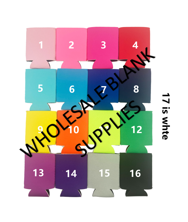 Blank Stubby Holders|  Foldable Blank Can Stubby Cooler | Neoprene
