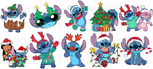 16oz UV DTF Libbey Wrap Christmas STITCH #W2