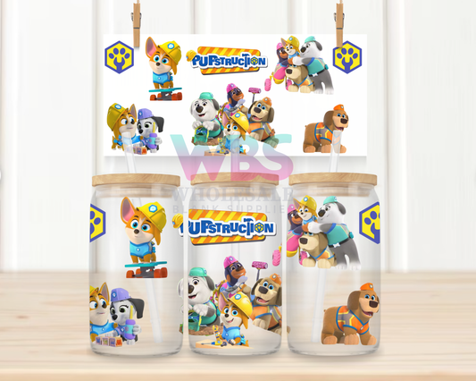 16oz UV DTF Libbey Wrap -  Pupstruction KIDS  #W32