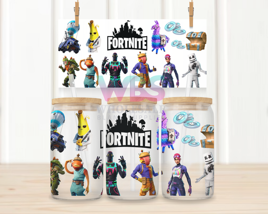 16oz UV DTF Libbey Wrap fortnite play game  #W46