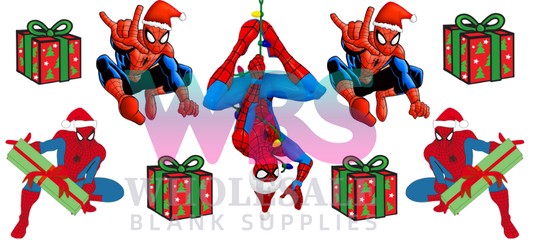 16oz UV DTF Libbey Wrap Christmas SPIDERMAN   #W4