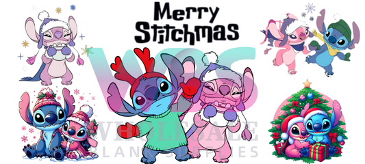 16oz UV DTF Libbey Wrap Christmas STITCHMAS STITCH #W5