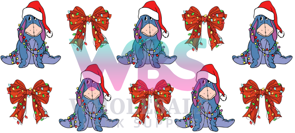 16oz UV DTF Libbey Wrap Christmas EEYORE  #W6