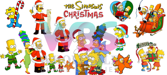 16oz UV DTF Libbey Wrap Christmas THE SIMPSONS  #W8