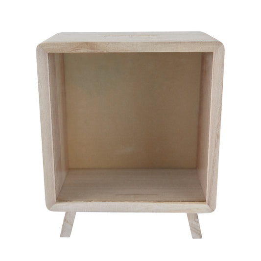 TV Money Box Wooden  12 x 8 x 14cm