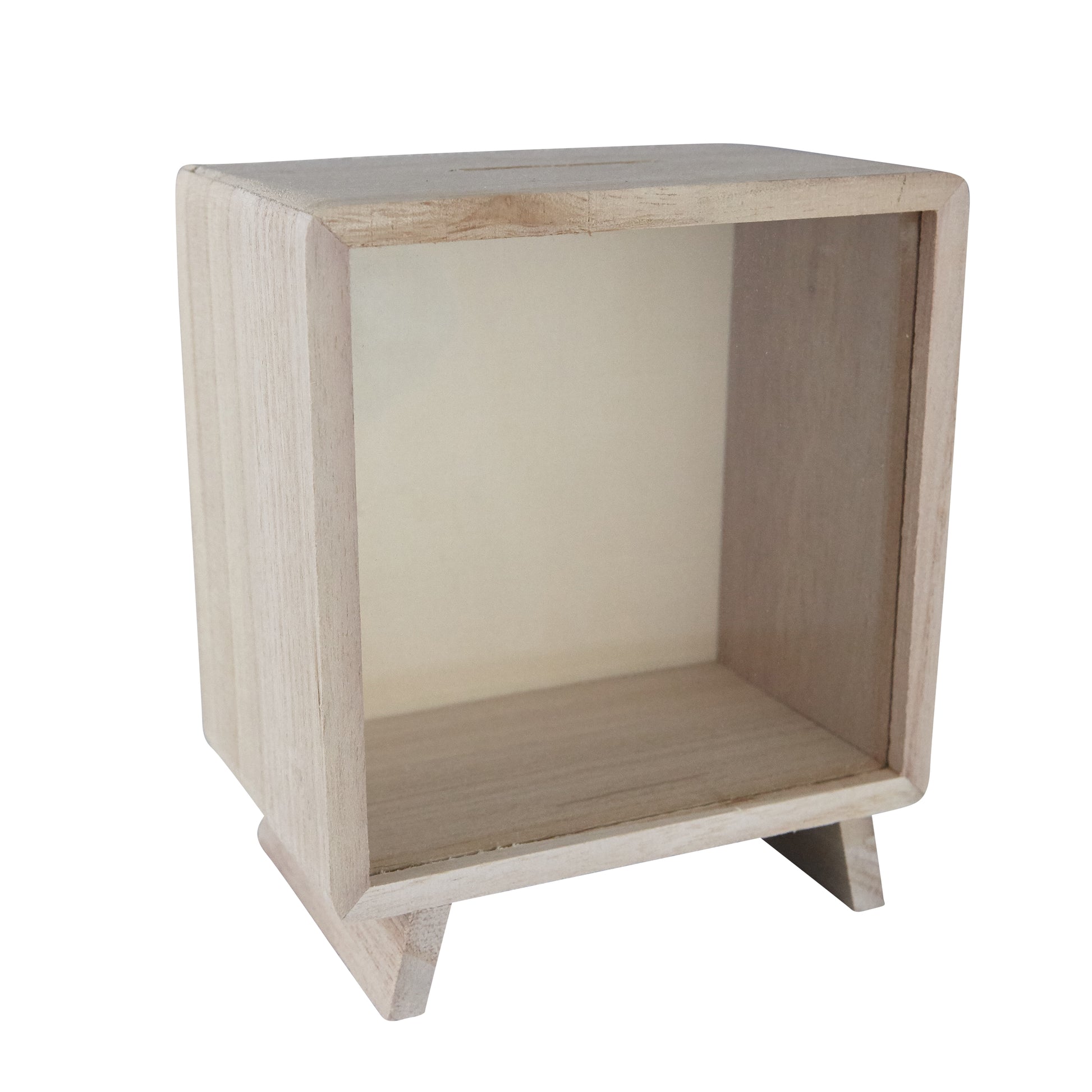 BULK BUYS TV Money Box Wooden 12 x 8 x 14cm