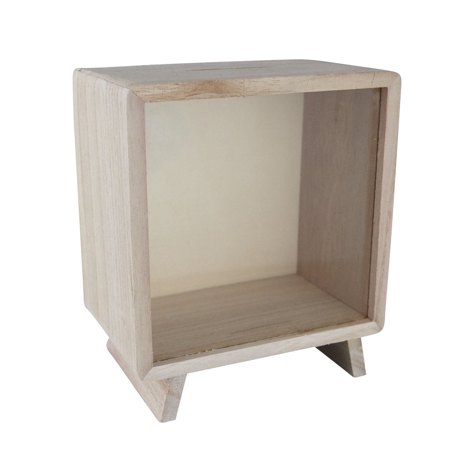 BULK BUYS TV Money Box Wooden  12 x 8 x 14cm